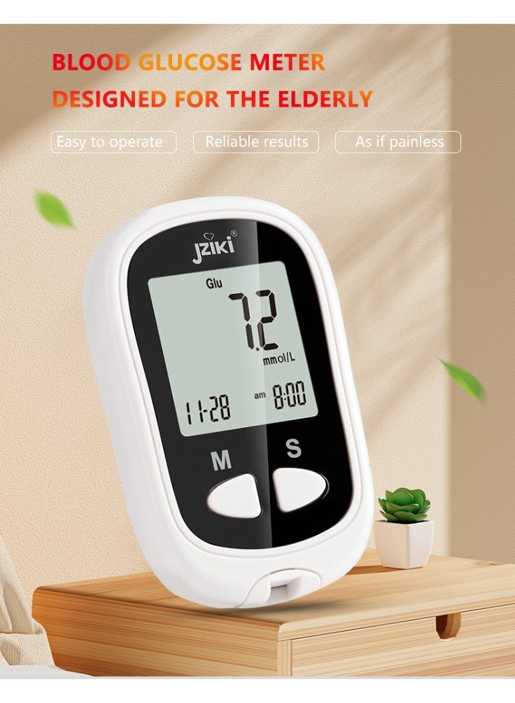 JZIKI Blood Glucose Monitor Kit: 50 Test Strips + 50 Lancets, No-Code Technology, 4-Second Fast & Accurate Reading - Image 3